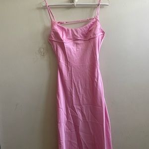 Pink satin dress